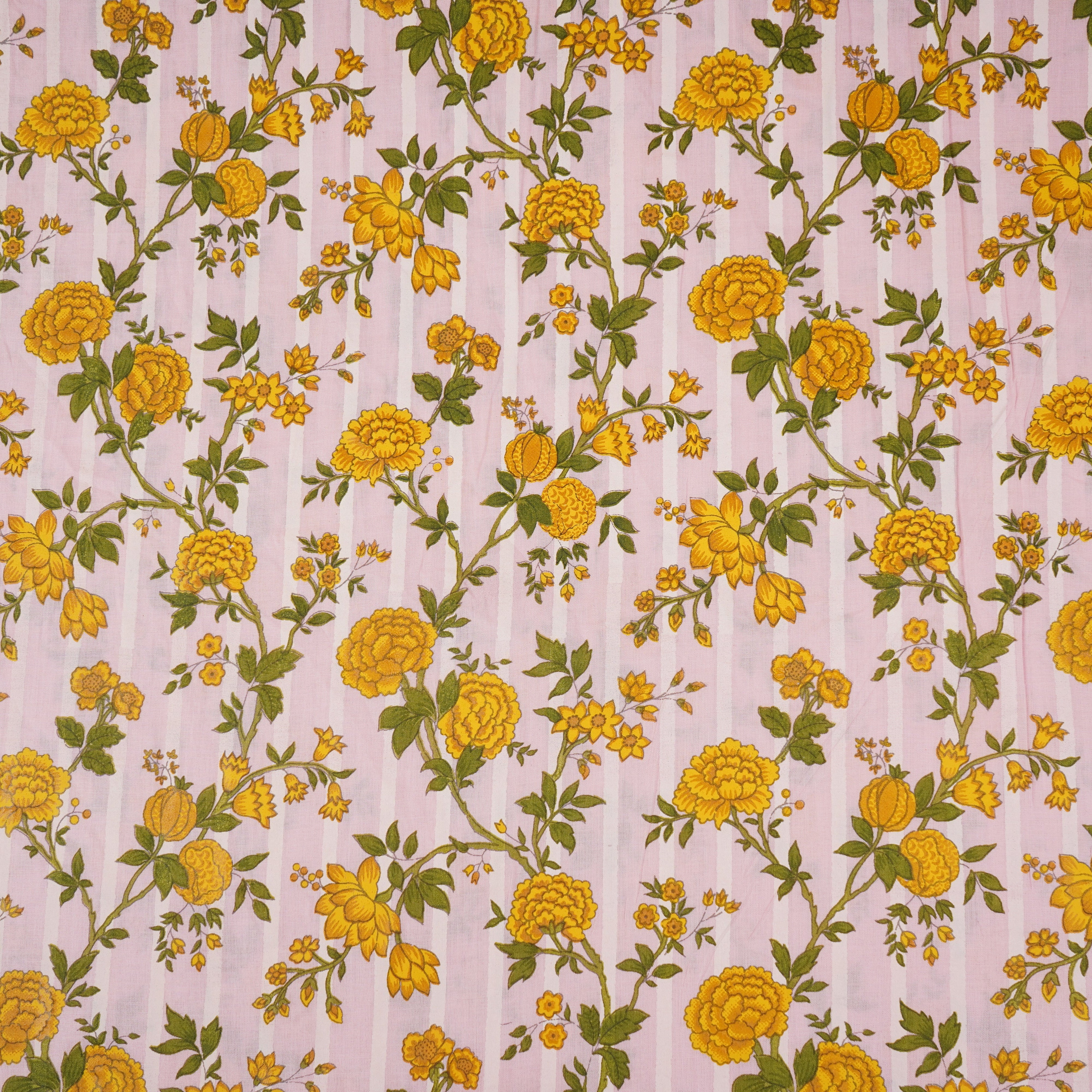 Pink with Yellow Floral Print Cotton Fabric PB-29735 - TradeUNO