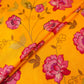 Mustard yellow floral print Silk Satin Fabric NVC-31556