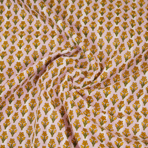 Light Pink with Yellow small Floral Print Cotton Fabric PB-29736 - TradeUNO