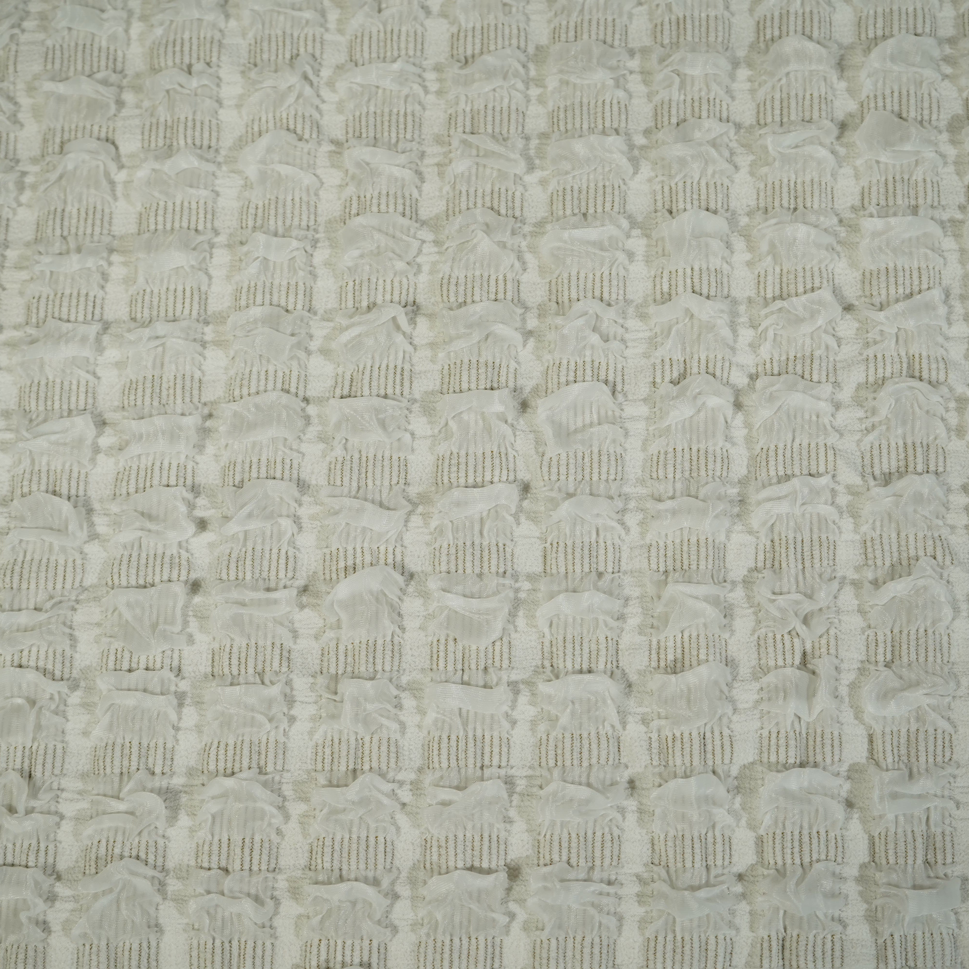 Light Grey Embrossed Imported Knitted Lycra Fabric