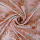 Beige floral print Silk Satin Fabric NVC-31569