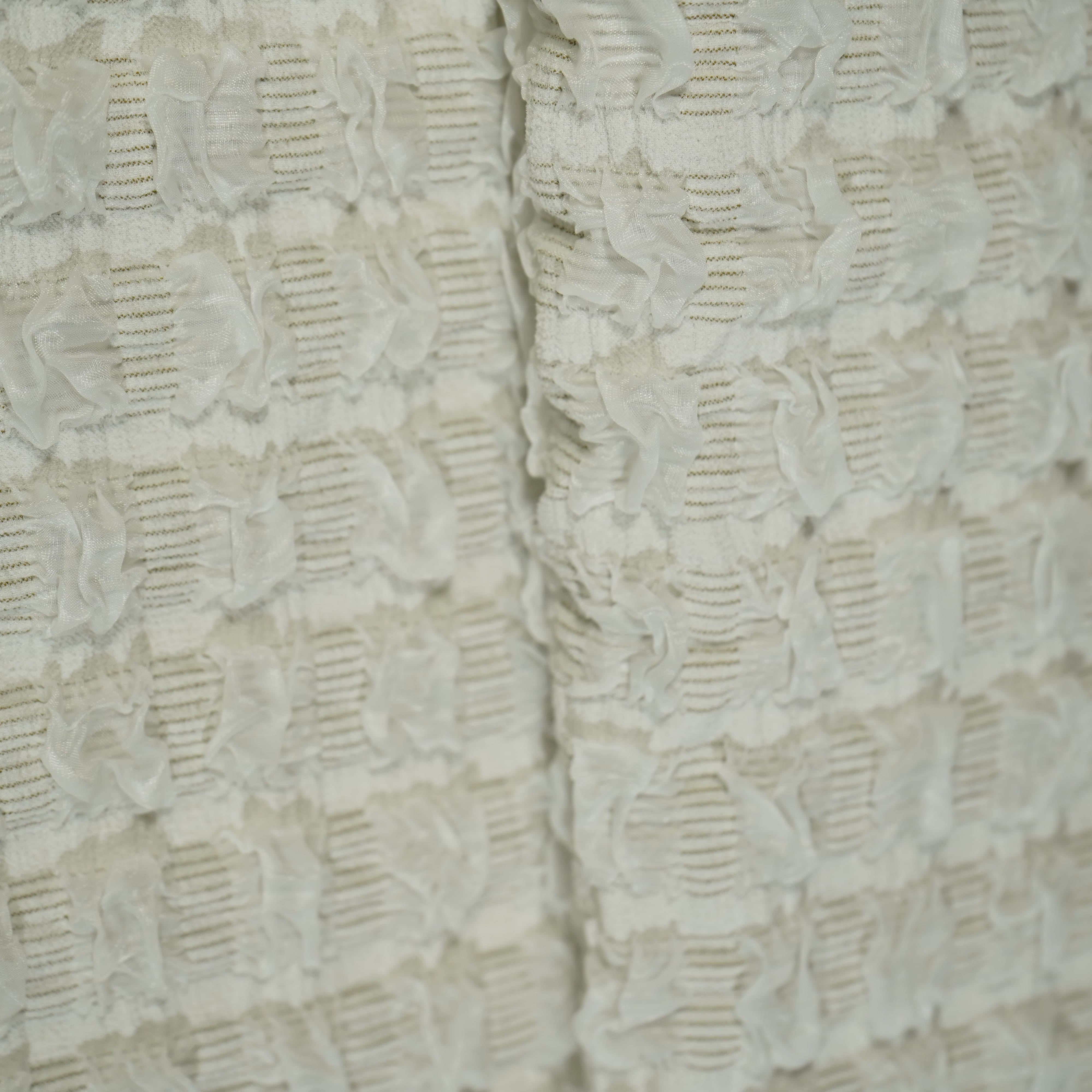 Light Grey Embrossed Imported Knitted Lycra Fabric