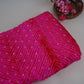 Magenta Lehriya Buti Dupion Silk Fabric YHF-32839