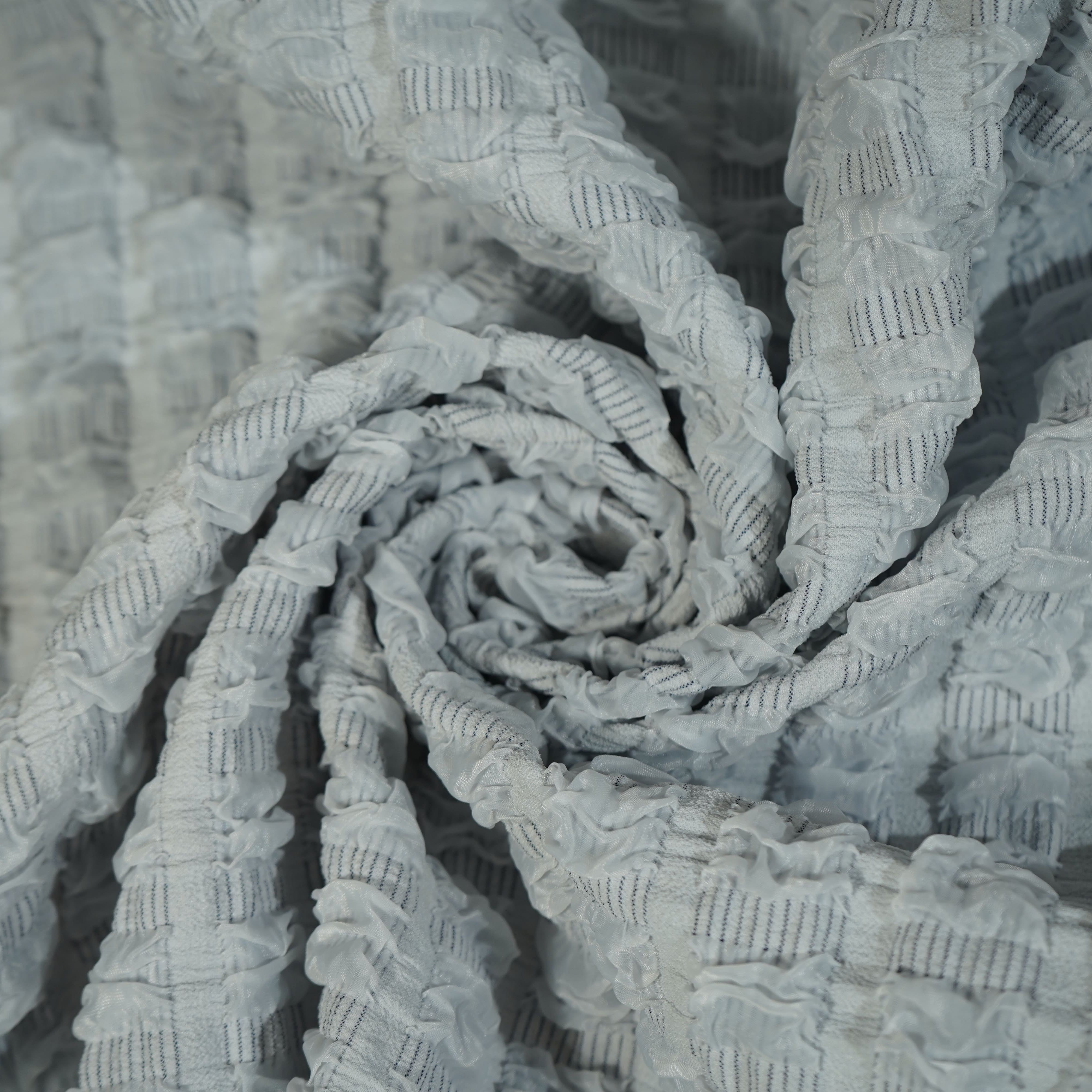Light Purple Embossed Imported Knitted Lycra Fabric