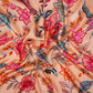 Beige Mughal floral print Silk Satin Fabric NVC-31571
