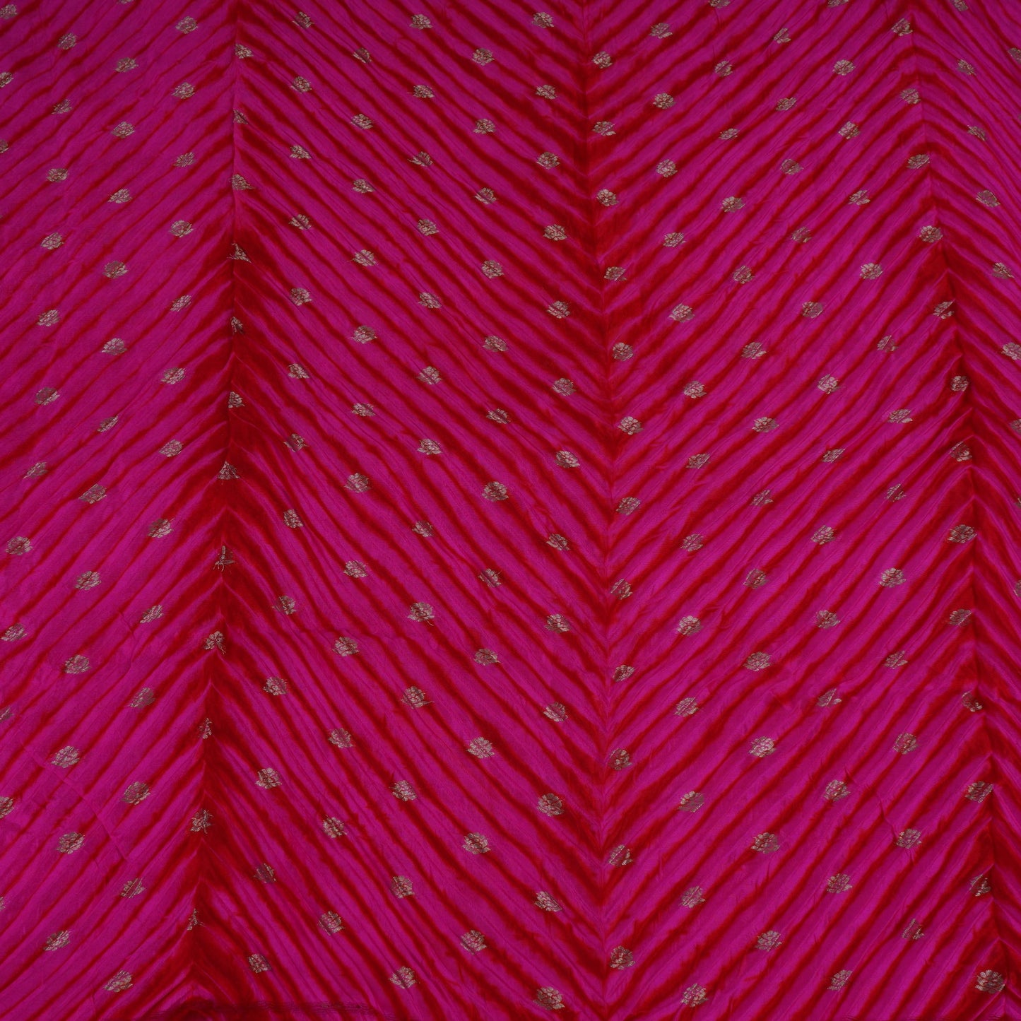 Magenta Lehriya Buti Dupion Silk Fabric YHF-32839