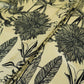 Cream floral print Silk Satin Fabric NVC-31567