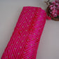 Magenta Lehriya Buti Dupion Silk Fabric YHF-32839