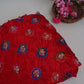 Red Bandhani Boota Tye Dye Dupion Silk Fabric YHF-32832