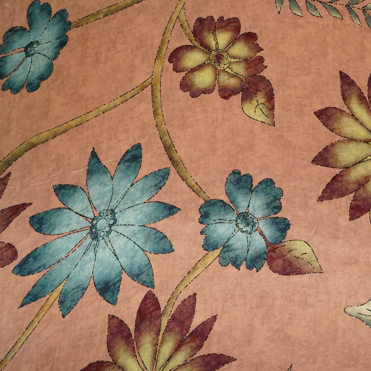 Dusty Mauve floral print Silk Satin Fabric NVC-31570
