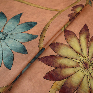 Dusty Mauve floral print Silk Satin Fabric NVC-31570 - TradeUNO