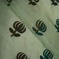 Green Sequins Applique Work Organza Fabric