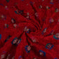 Red Bandhani Boota Tye Dye Dupion Silk Fabric YHF-32832