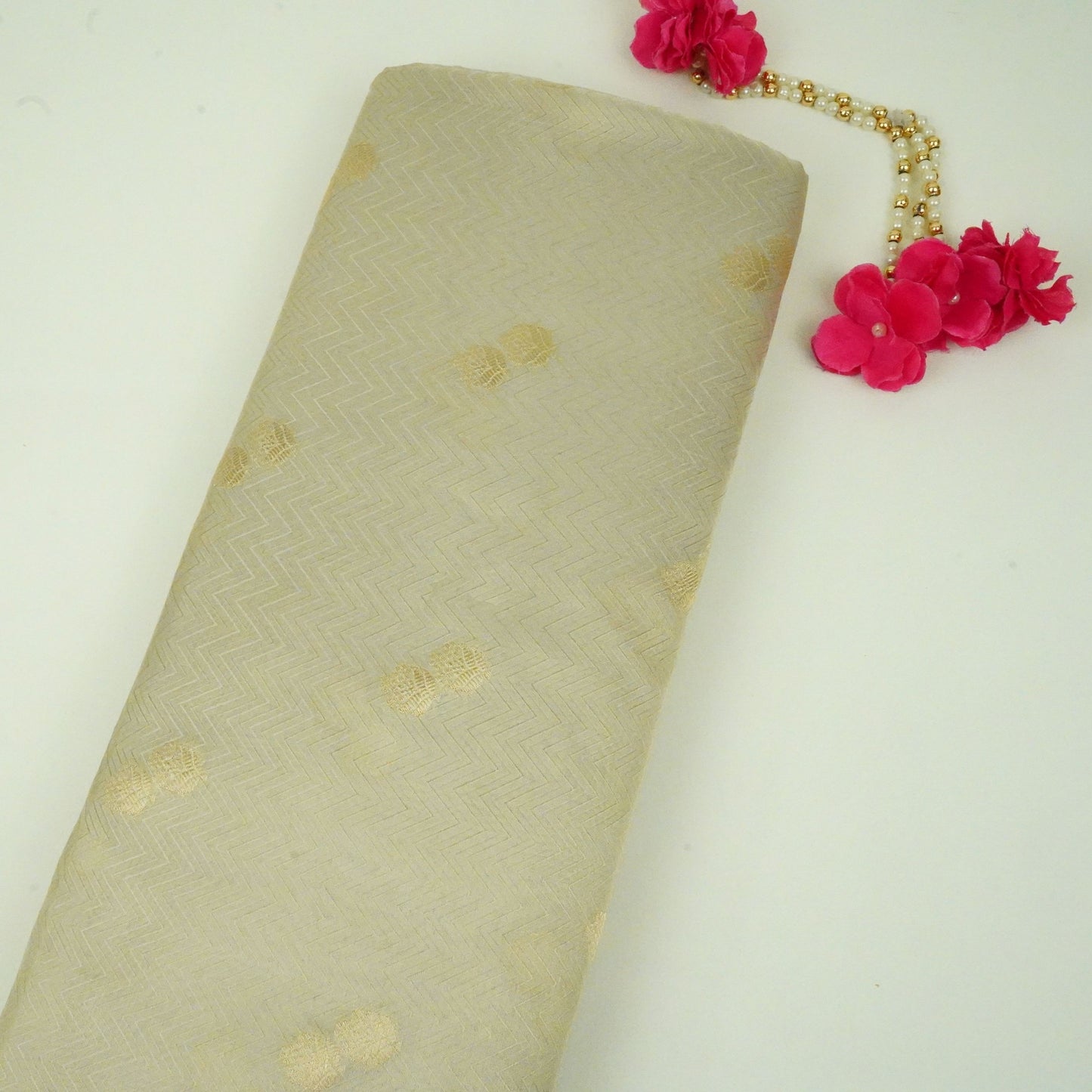 Golden Jaal Kanchi Silk Fabric MTI-31229