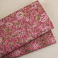 Pink Floral Stripes Foil Print Cotton Fabric PB-29702