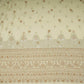 Cream Zari cutdana embroidery Satin Silk Fabric TF-31122