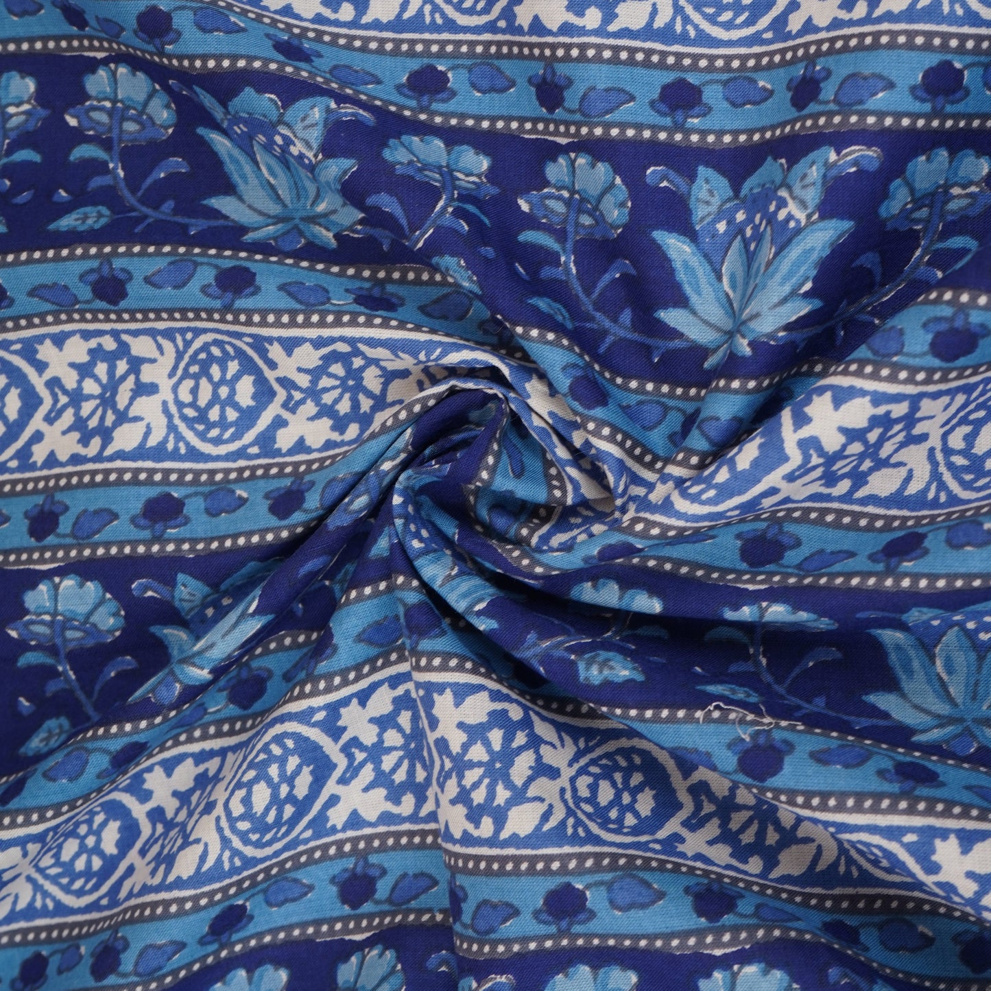 Blue & White Handblock Print Cotton Fabric PB-29730