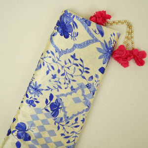 Off White floral print Silk Satin Fabric NVC-31577 - TradeUNO