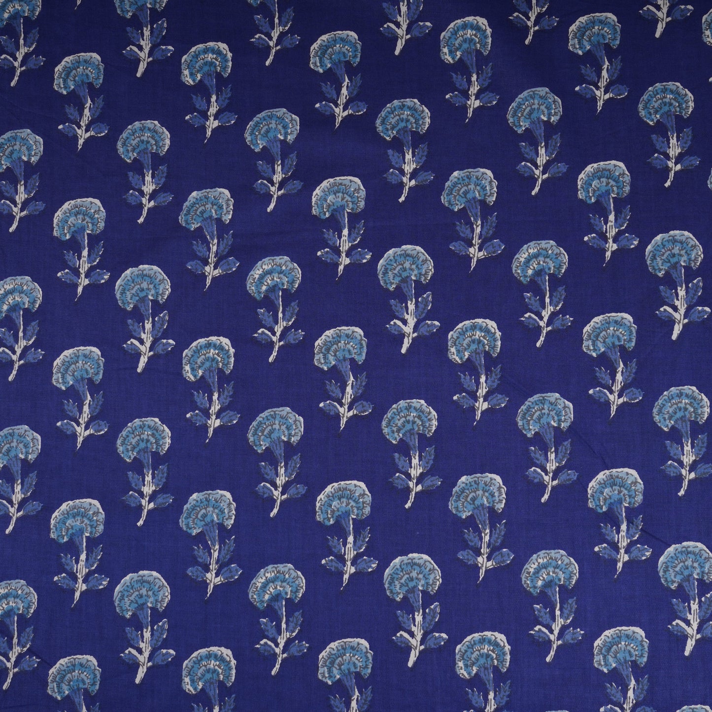 Royal Blue Paisley Print Cotton Fabric PB-29727