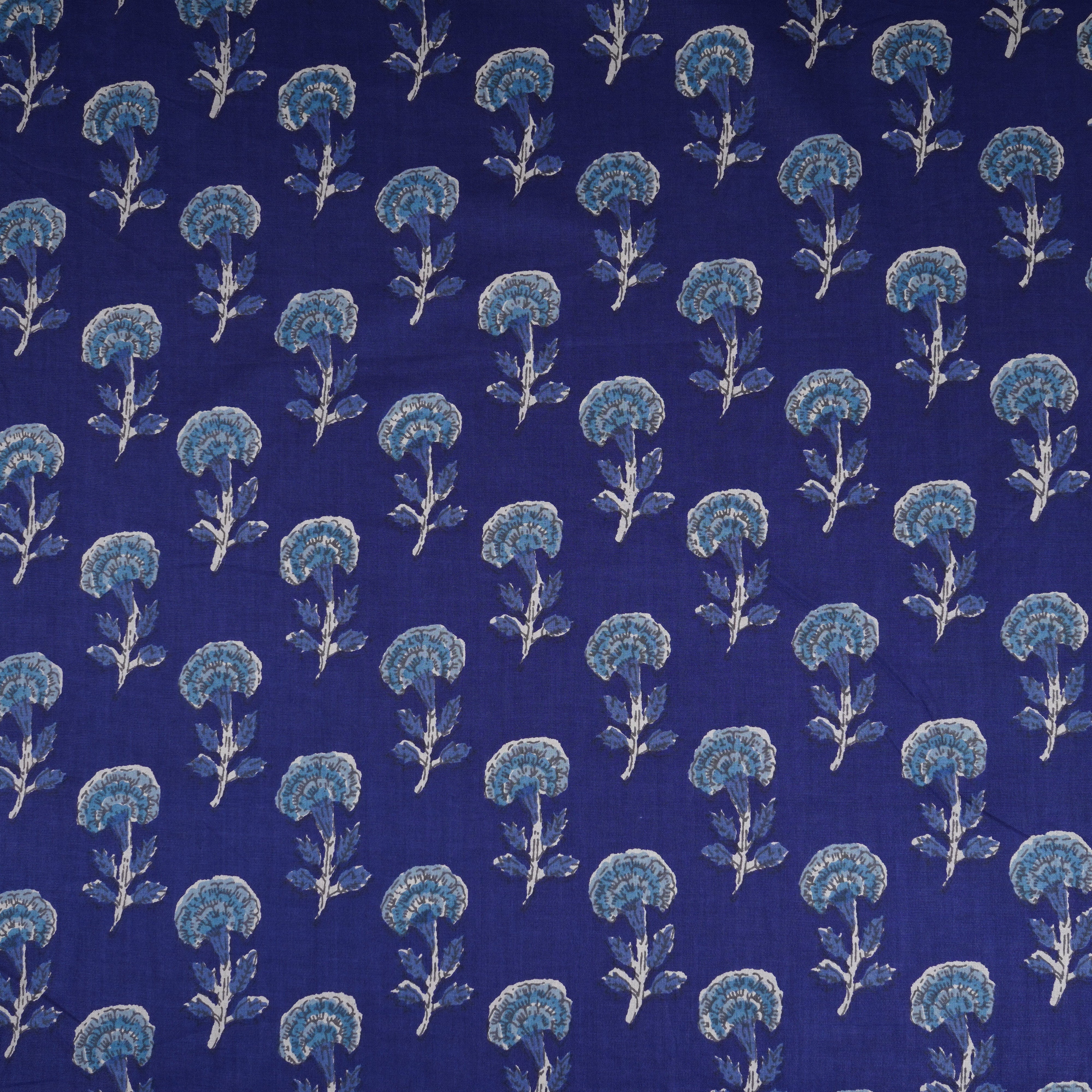 Royal Blue Paisley Print Cotton Fabric PB-29727 - TradeUNO