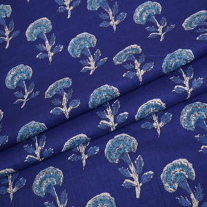 Royal Blue Paisley Print Cotton Fabric PB-29727 - TradeUNO