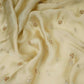 Cream Zari cutdana embroidery Satin Silk Fabric TF-31122