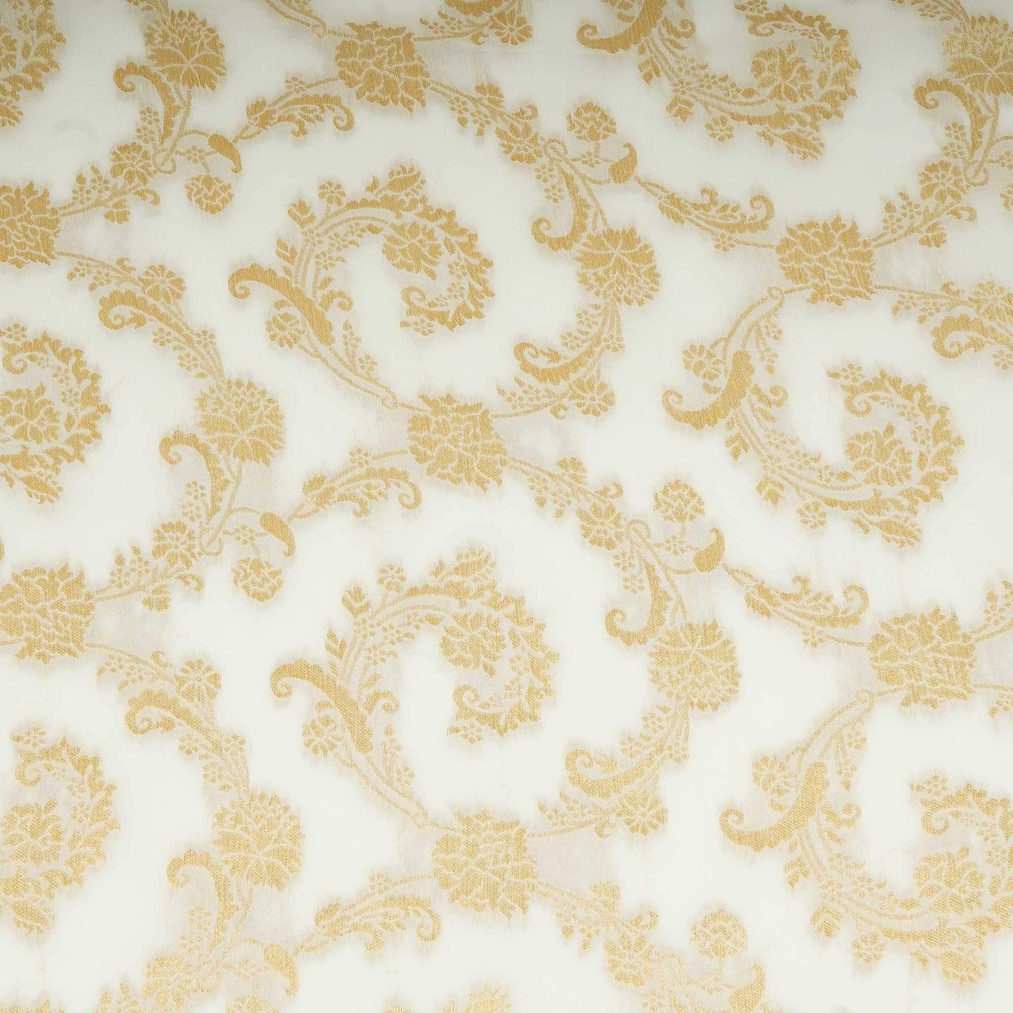 White floral Jaal Georgette Fabric MTI-31222