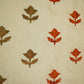 Cream Sequins Applique Work Organza Fabric