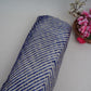 Indigo Blue Lehriya Buti Dupion Silk Fabric YHF-32841