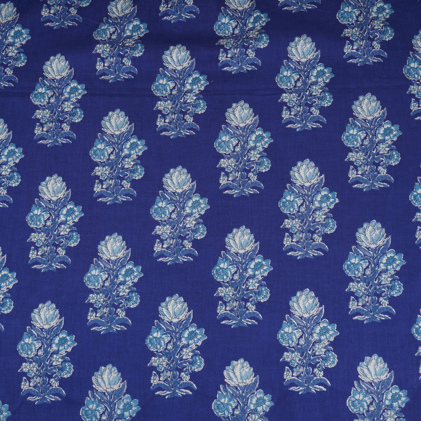 Blue Floral Print Cotton Fabric PB-29729