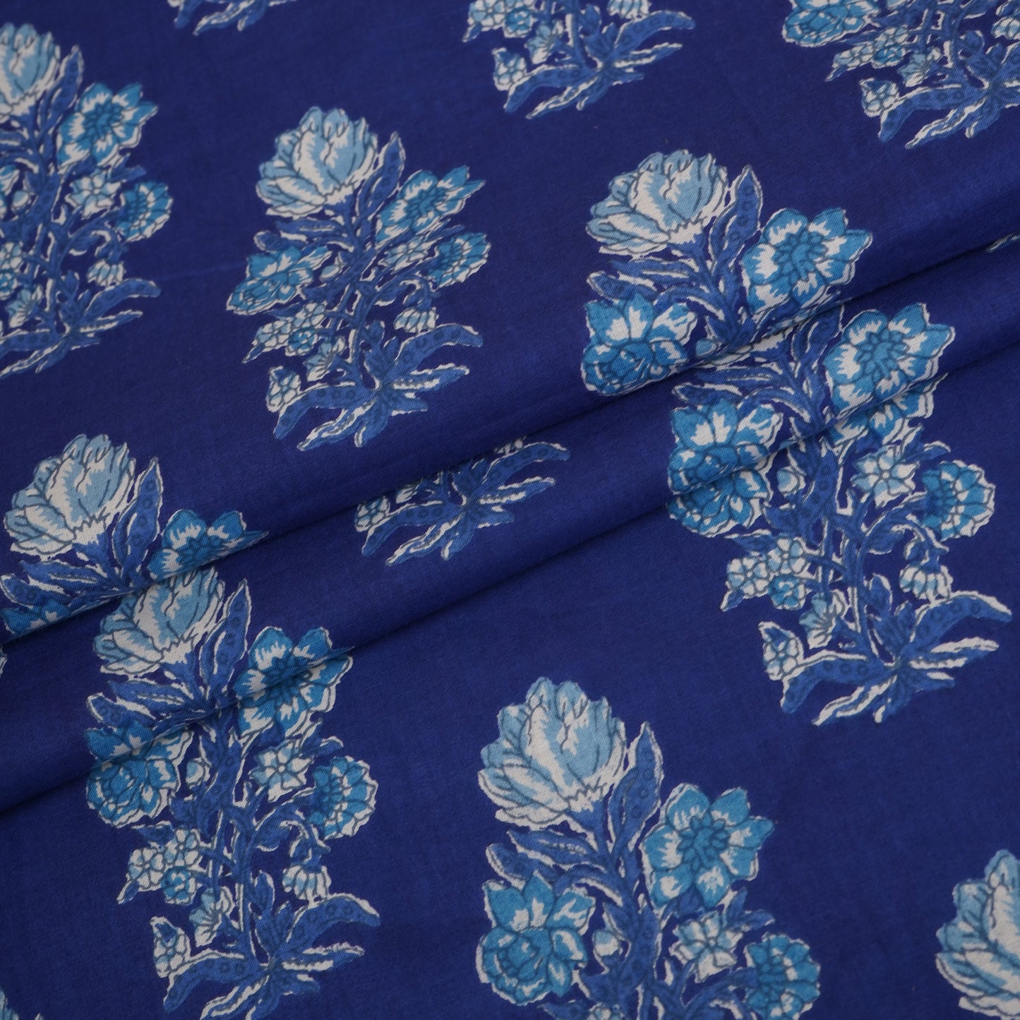 Blue Floral Print Cotton Fabric PB-29729
