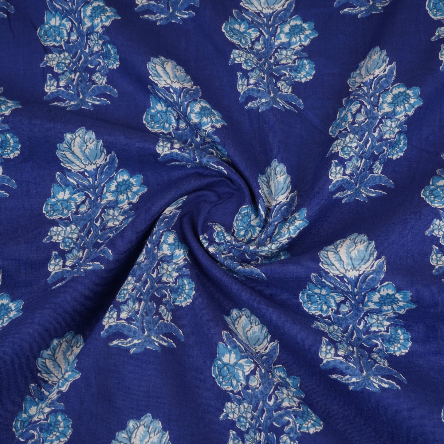 Blue Floral Print Cotton Fabric PB-29729