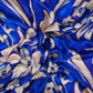 Royal Blue floral print Silk Satin Fabric NVC-31563