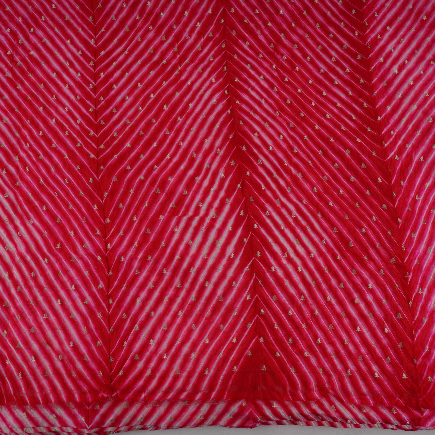 Rani Pink Lehriya Buti Dupion Silk Fabric YHF-32837