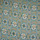 Yellow & Blue Mosaic Floral Print Cotton Fabric PB-29744