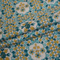 Yellow & Blue Mosaic Floral Print Cotton Fabric PB-29744
