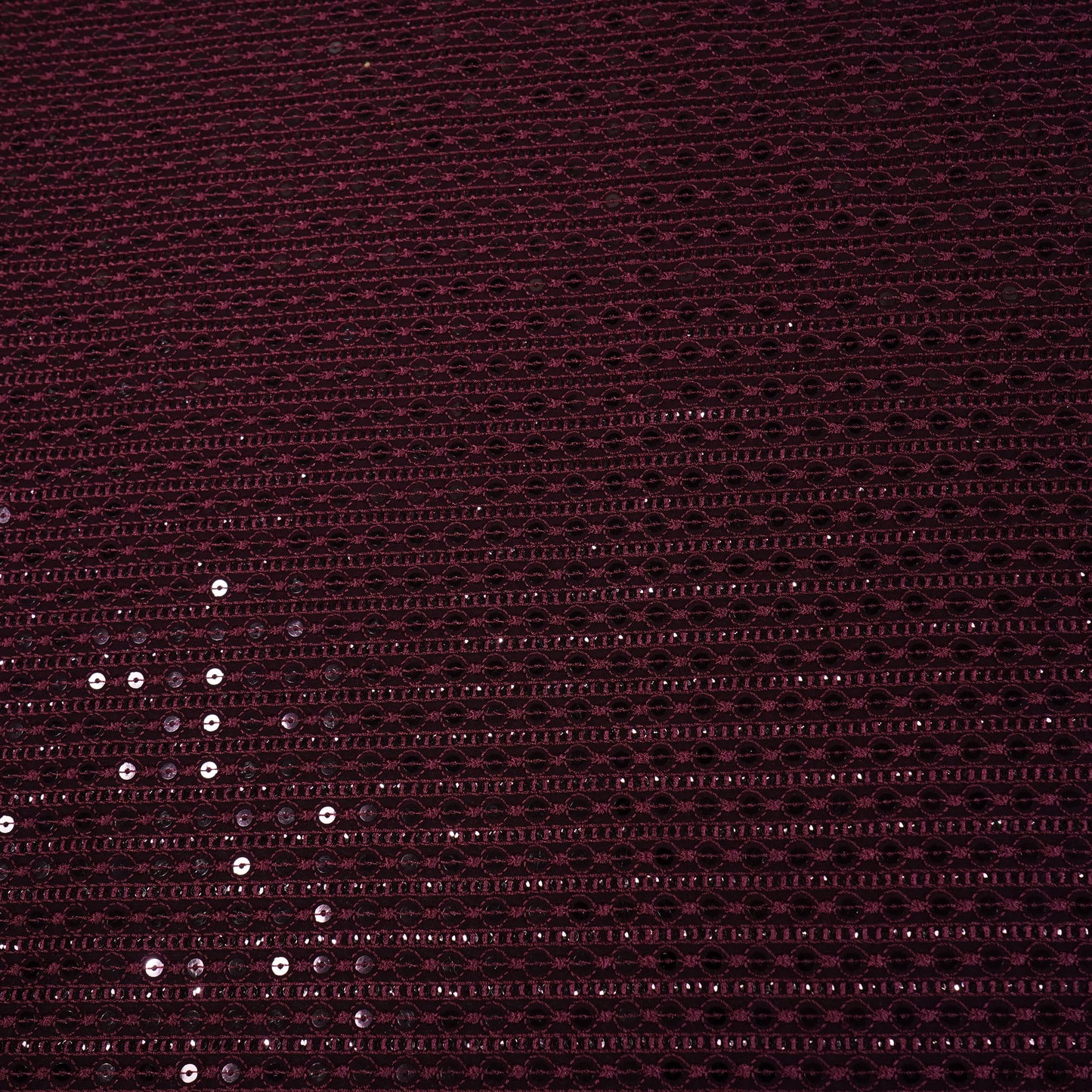 Purple Sequins Embroidery Georgette Fabric