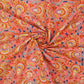 Peach Floral Print Cotton Fabric AFI-29558