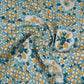 Yellow & Blue Mosaic Floral Print Cotton Fabric PB-29744