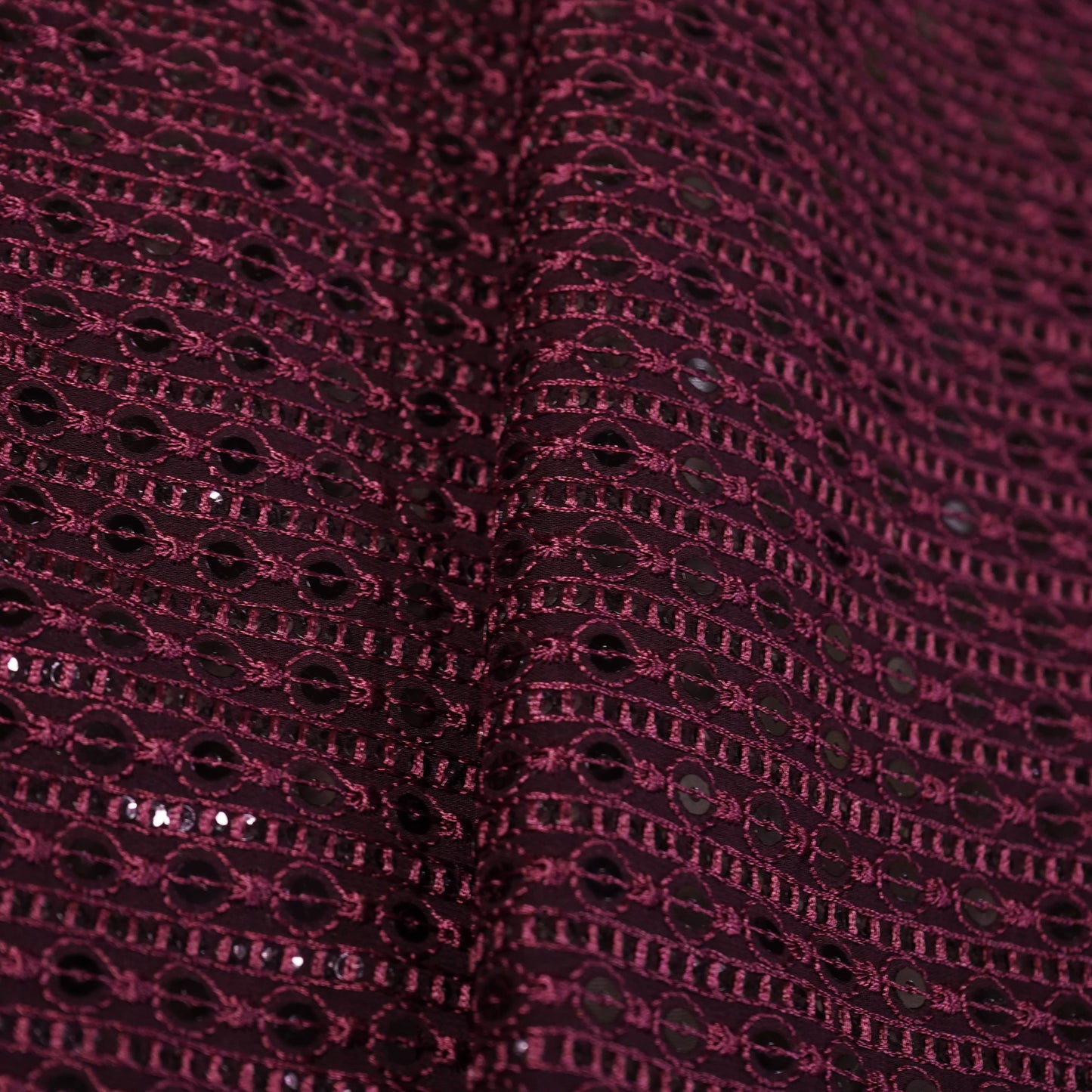 Purple Sequins Embroidery Georgette Fabric