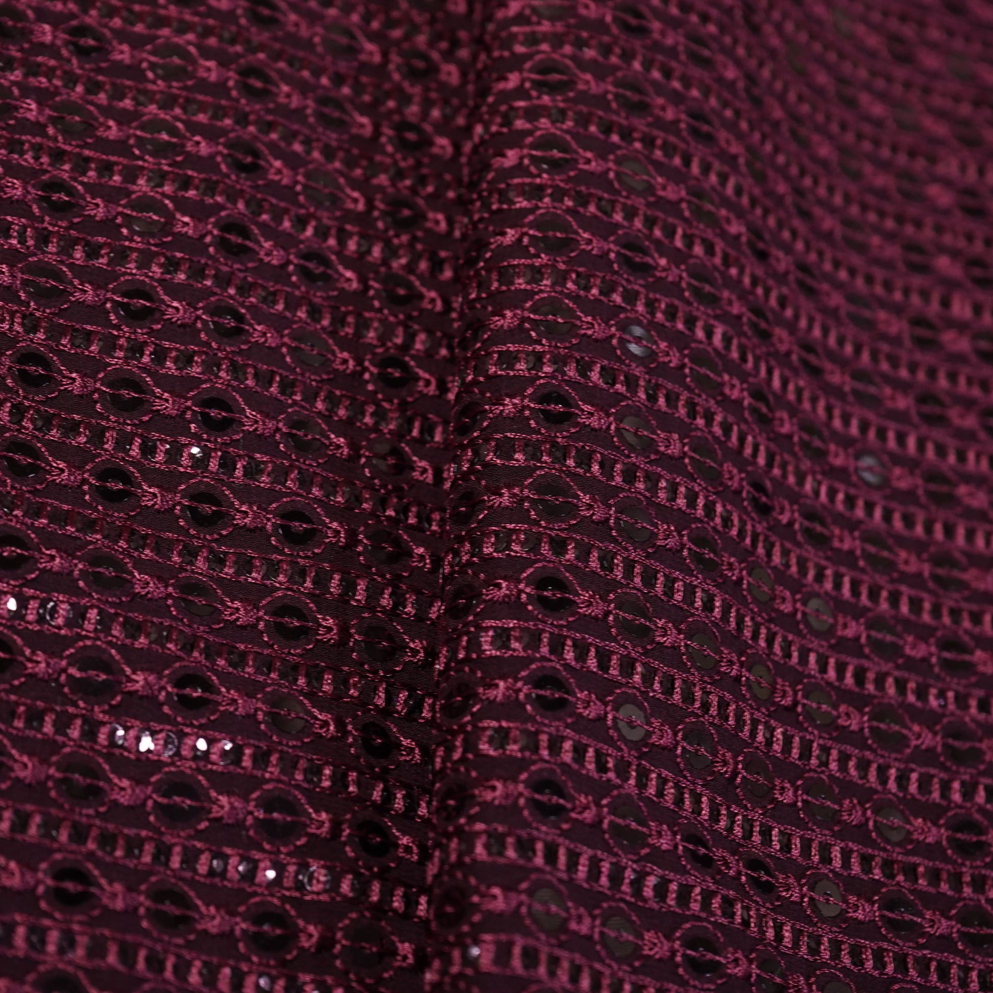 Purple Sequins Embroidery Georgette Fabric
