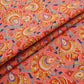 Peach Floral Print Cotton Fabric AFI-29558