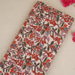 White & Red Floral Block Print Cotton Fabric PB-29755