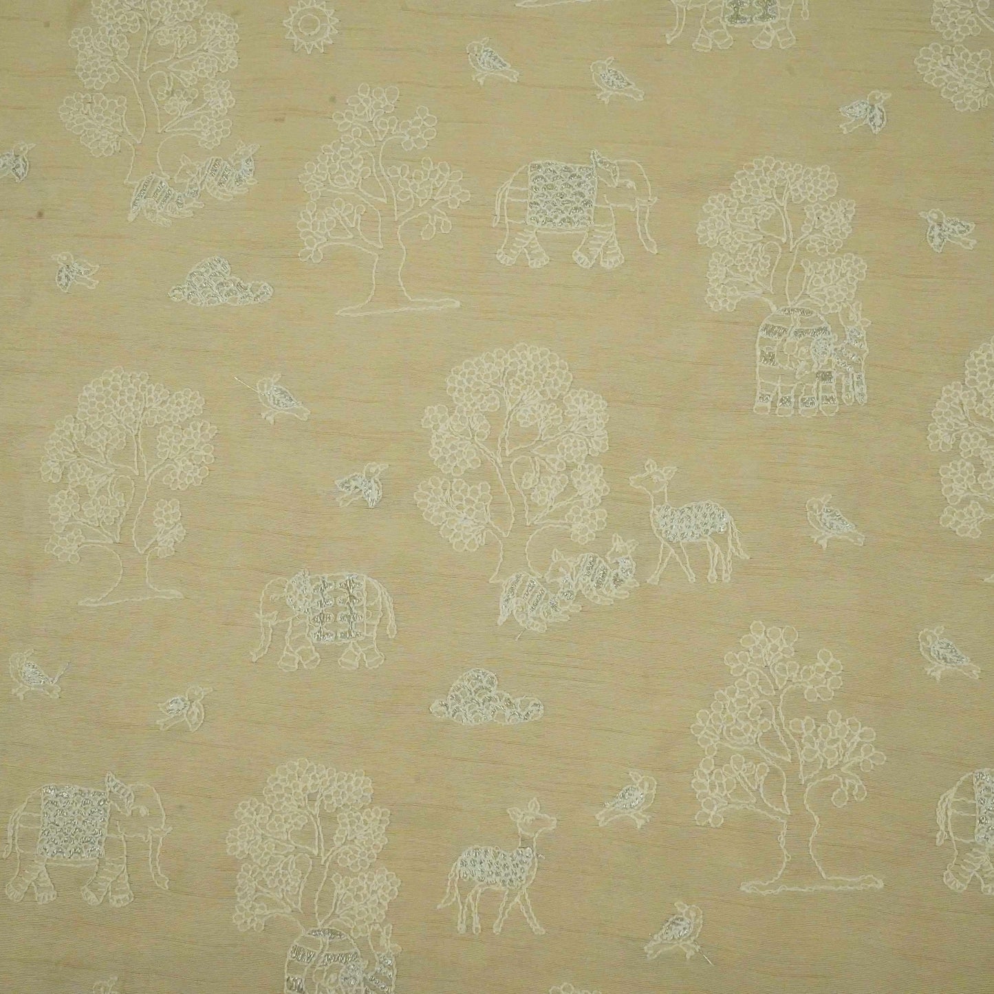 Beige thread embroidery Mysor Silk Fabric VI-30996