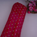Magenta Shibori Bandhani Dupion Silk Dupatta YHF-32846