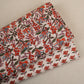 White & Red Handblock Floral Print Cotton Fabric PB-29752