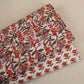 White & Red Floral Block Print Cotton Fabric PB-29755