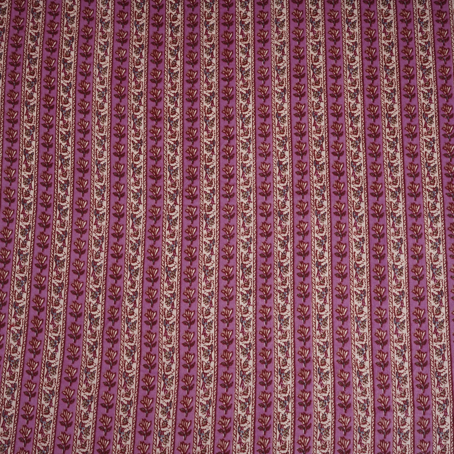 Purple & White Buti Stripes Print Cotton Fabric PB-29720