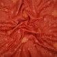 Rust Red floral Jaal embroidery Raw Silk Fabric VFS-31666