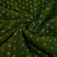 Green Shibori Bandhani Dupion Silk Fabric YHF-32844
